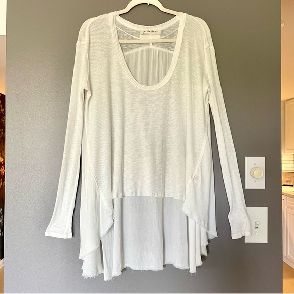 Free People Tops - Free People We The Free White High Low Henley Tunic In White Size S EUC